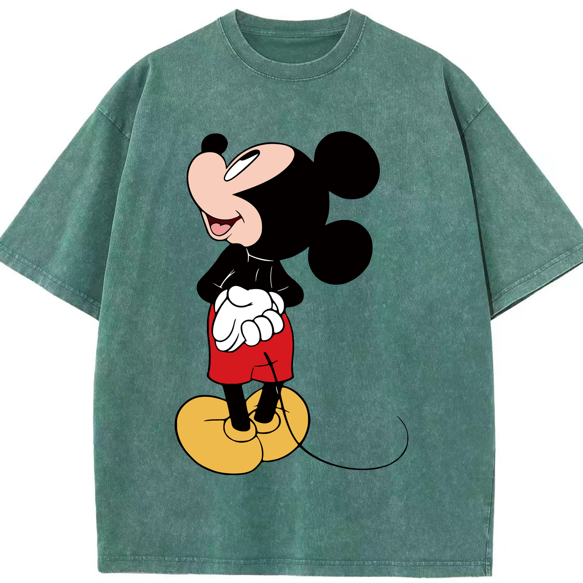 （画像用） ミッキーマウス Mickey Mouse 綿100% ヴィンテージ風 半袖Tシャツ（フロントプリント）